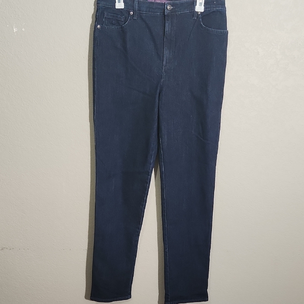 Gloria Vanderbilt Jeans Amanda 12 LONG Dark Wadh Blue High Rise